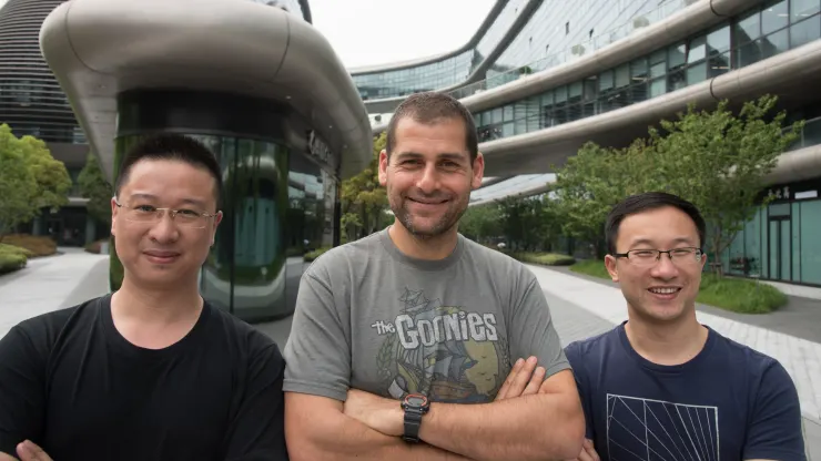LeapLearners’ founders: (L-R) Leo Zhao, CTO, Ami Dror, CEO LeapLearner, and Aaron Tian, CEO LeapLearner China